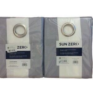 Sunzero ‎ gray and white striped curtains